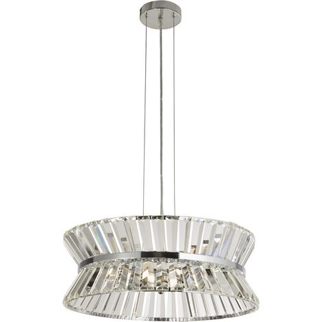 Searchlight Uptown Luminaire suspendu/semi-lumière à 7 lumières, chrome affleurant, cristal transparent (1/3)