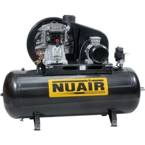 Nuair - Compresseur bi-étagés cylindre fonte 5CV 5,4kW Triphasé 270L 11 bar - NB5/5.5FT/270 (1/3)