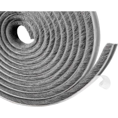 Joints de fenêtre, bandes d'isolation de porte, joints de porte d'entrée, 10 m (L) x 9 mm (l) x 9 mm (H), isolation contre le froid et le bruit, gris (1/5)