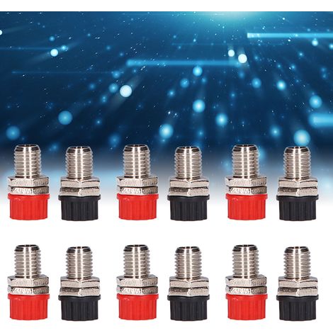 Borne de mise à la terre pour connecteur, bornier en cuivre pur ancien type, prise banane 4 mm, accessoires pour instruments pédagogiques, rouge et noir, 20 ensembles à vendre. (1/5)