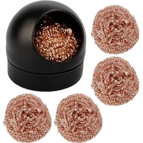 Kaisiking Lot de 5 embouts de nettoyage pour pointes de fer à souder et support de base pour nettoyer les fers à souder et les pointes (1/5)