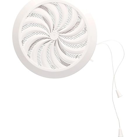 KOTARBAU Grille de ventilation réglable de 100 à 150 mm - Avec moustiquaire - Ronde - Blanche (1/5)