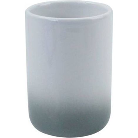 Trade Shop - Cepillo De Dientes Vaso Blanco Gris Accesorios De Baño 59915 - (1/2)