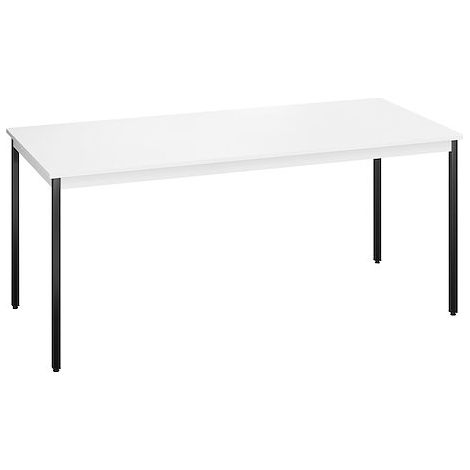 Table multi-usages plateau blanc L 180 x P 80 cm - Piètement noir - Maxiburo