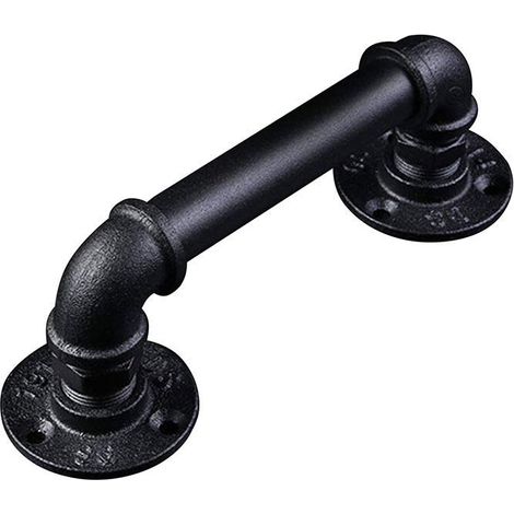 Poignée de porte rétro pour porte de grange coulissante, quincaillerie de meubles, 1 pièce, poignée de porte noire 30 cm/12 pouces (1/5)