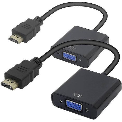 Adaptateur HDMI vers VGA (mâle vers femelle) compatible avec les ordinateurs, ordinateurs de bureau, ordinateurs portables, etc. (1/5)