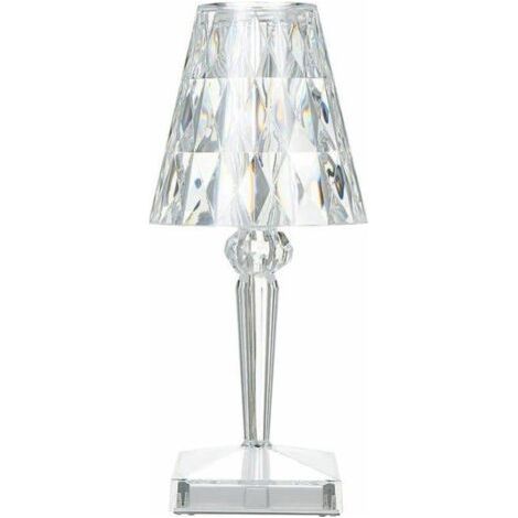 Lampe De Table En Cristal De Diamant, Par Usb, Temperature/Luminosite Reglables, Type Tactile De Batterie Au Lithium, type tactile (1/5)