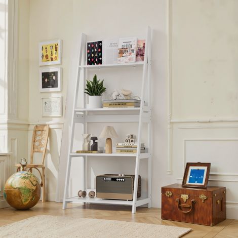 4-stufiges multifunktionales Treppenregal, offener Organizer und vielseitiger Ausstellungsständer für Wohnzimmer, Büro, Küche oder Badezimmer
