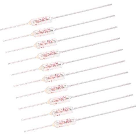 10 fusibles thermiques à boîtier métallique 250 V CA 10 A, plage de température TF 72-250 °C/105 °C (1/5)