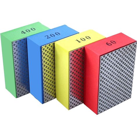 4 handgeführte Diamantpolierscheiben zum Schleifen von Fliesen und Glas, Schleif- und Polierblock 6-- (1/5)
