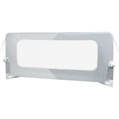 Haloyo® Telaio per cancelletto di sicurezza pieghevole e portatile, barriera per letto per bambini, sponda per letto portatile, 180x73-86 cm, grigio (1/5)