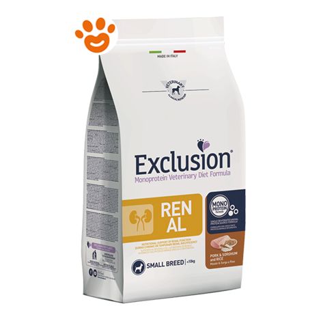 Exclusion Cane Small Renal 2 kg Maiale Sorgo e Riso