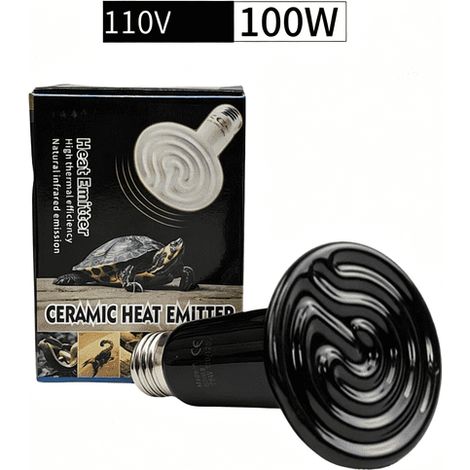 Ampoule chauffante en céramique 100 W, adaptée aux reptiles, amphibiens, poulets, chiens et chats (lot de 2) (1/5)