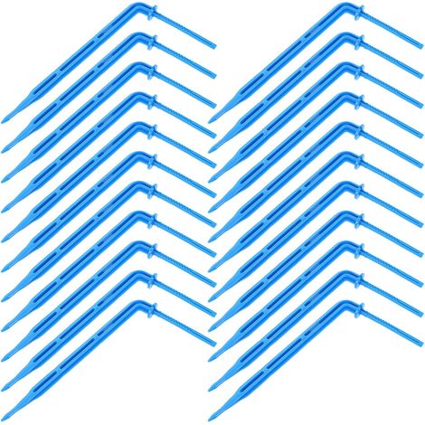 Piquet D’émetteur de Goutte-à-Goutte Incliné 200 Pièces Bleu Plastique, Distribution Uniforme de L’eau, Serrage et Pépinière de Semis (1/5)