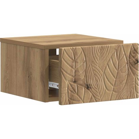 Comodino Armadio da Notte Mobiletto da notte a muro Rovere Artigianale 49 x 34,5 x 20 cm (1/5)