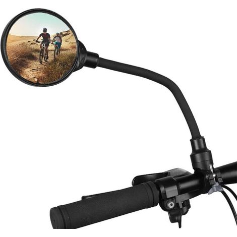 CCYKXA Fahrrad-Rückspiegel, universelle Fahrrad-Rückspiegel, Lenkerspiegel, Weitwinkel, stoßfeste, konvexe Rückansicht für Xiaomi M365 Elektroroller, MTB-Rennrad/E-Bike (1 Einzel)