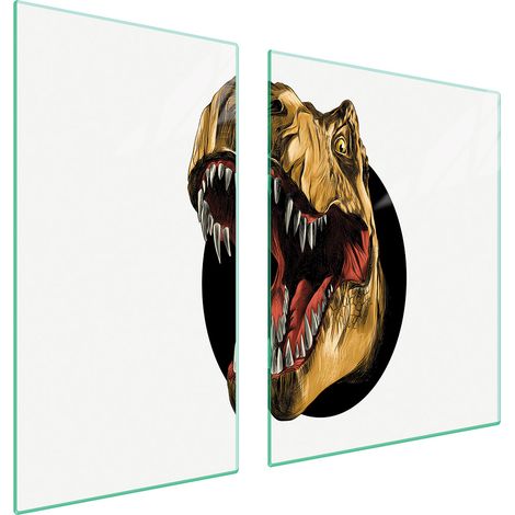 Plaque de protection en verre POUR le poêle 90x52 dinosaure (1/5)