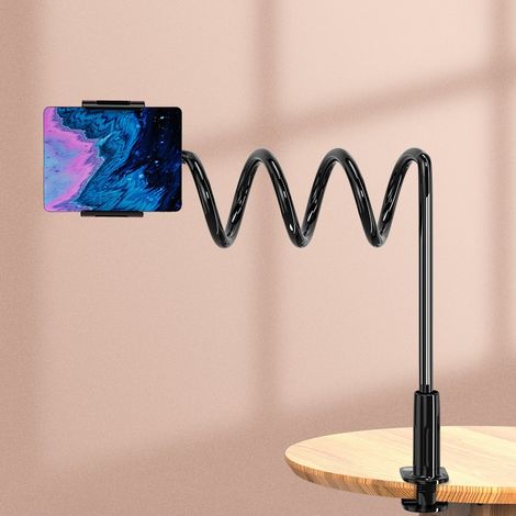 Soporte para tableta con cuello de cisne, ajustable y estable, compatible con iPad, iPhone, teléfonos móviles, Nintendo Switch, Samsung, Kindle y más. Longitud total: 90 cm.