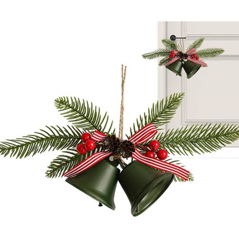Cloches décoratives pour les fêtes, accessoires de Noël pour l'intérieur et l'extérieur, cloches de Noël classiques, 23 x 12 x 6,5 cm, clochette décorative classique avec nœud pour créer une ambiance (1/5)