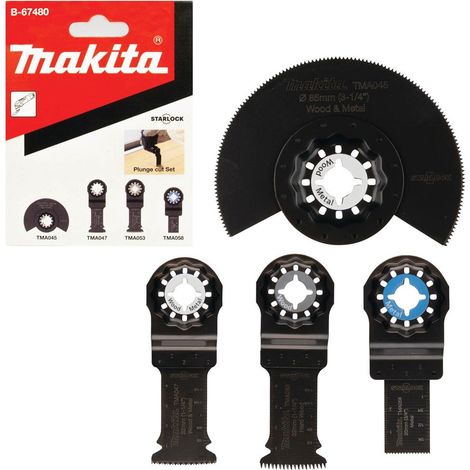 Makita Starlock Multi Tool 4 Piece Plunge Cut Segment Set - DTM50 DTM51 DTM52 (1/4)