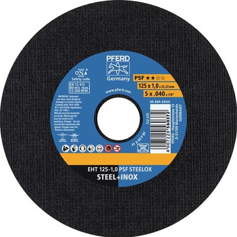 Disco de corte PSF STEELOX D150x1,6 mm recto INOX 22,23 mm taladrado PFERD (por 25)