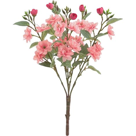 Bouquet de mini roses artificielles, rose foncé, 2 pièces, 5 branches, fleurs en soie pour la décoration intérieure (1/5)