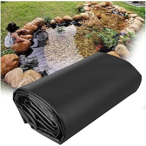 Teichfolie, PVC-Gartenteichfolie, Fischteichfolie, Schwimmbad, Schwarze Teichfolie, Große Schwimmbecken, Garten – 2 x 4 m (1/5)