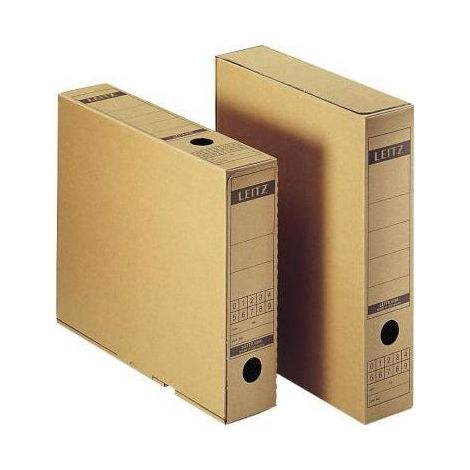 LEITZ Archivbox Leitz Premium 7 x 32,5 x 26,5 cm (B x H x T) DIN A4 mit Archivdruck Wellpapperecycelt/Natronpapier kaschiert naturbraun (1/4)