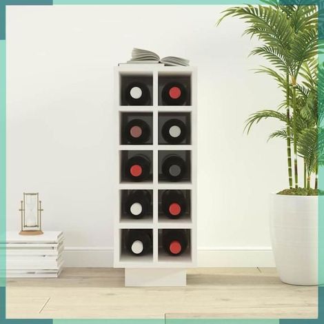 820972 Armoire à vin Blanc 23x34x61 cm Bois de pin massif (1/5)
