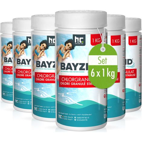 6x 1 kg BAYZID® Chlorgranulat für Pools