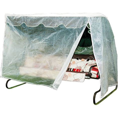 Housse de Protection Balancelle Hollywood Transparente 210x150x139cm en Tissu Polyéthylène - Protection Durable, Hydrofuge, Résistante aux Intempéries et UV pour Meubles de Jardin