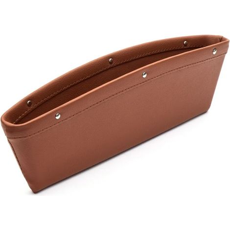 (Marron) Poche de rangement pour console de siège auto, boîte de rangement pour couture de siège auto, attache de siège pour Mitsubishi, Audi, Subaru, Renault, Ford, Nissan, Honda (1/5)