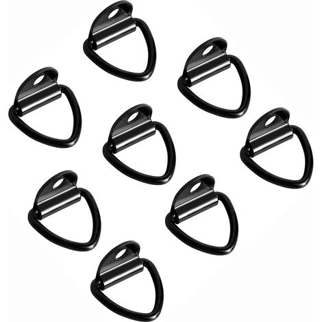 Set mit 8 Stahl-Zurösen – Hochleistungsbefestigung bis 420 kg – Für Anhänger und Lkw – Schwarz – 61 x 81 mm (1/5)