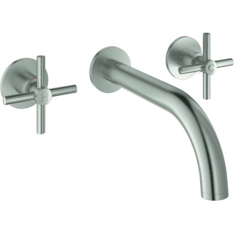 GROHE Grifo de lavabo de 3 orificios Atrio 20661 juego de montaje final maneta cruciforme supersteel, 20661DC0