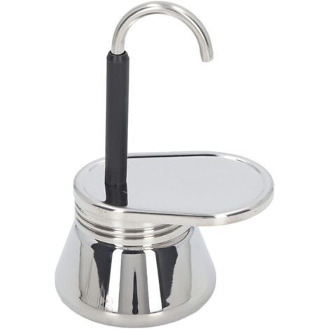 Petit moka en acier inoxydable (grade alimentaire) à un bec, durable et léger – idéal pour préparer du café italien chez soi ou en camping, compatible avec les plaques de cuisson. (1/4)