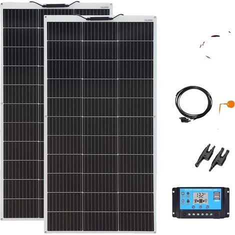 Flexibles Solarpanel, leichtgewichtig 120W, hocheffizientes monokristallines Design, 240W Kit - Weiß (1/2)
