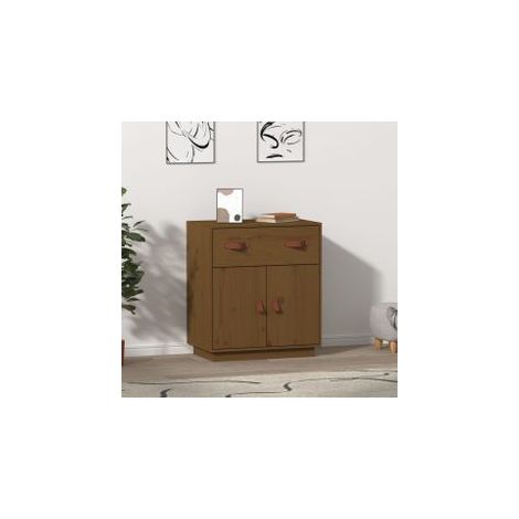 Buffet Marron miel 65,5x40x75 Bois massif de pin (1/5)
