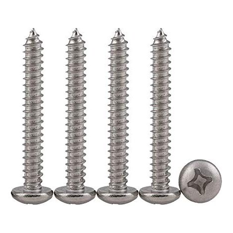 Vis M3 Autotaraudeuses à Tête Bombée 100 Pièces M3 X 30 Vise Placo en Acier Inoxydable 304 Terrasse à Bois Cruciformes Filetage Complet Fixations (1/5)