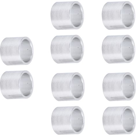 Lot de 10 entretoises rondes non filetées en alliage d'aluminium, diamètre extérieur 10 mm x 8 mm