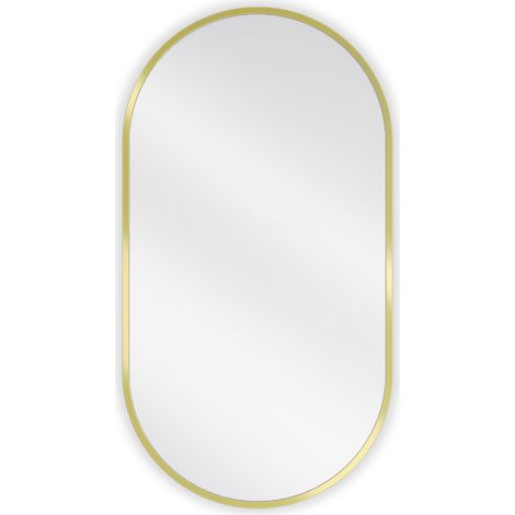 Mexen Loft oval Spiegel für das Badezimmer 75 x 40 cm, goldener Rahmen - 9851-075-040-000-50 (1/5)