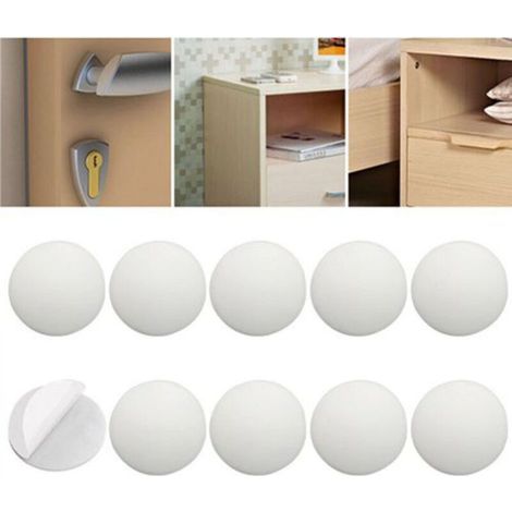 lot de 12 Mur Protecteurs Poignée de porte garde tampon Bouchon Stop Pare-chocs 40mm diamètre du papier peint - amortisseur de choc Blanc (1/4)