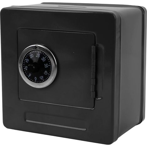 Coffre-fort à Code Métal, Boîte de Rangement Sécurisée Multifonction avec Serrure à Code, Tirelire, Boîte à Clés et Accessoires, Coffre à Argent pour Maison, Bureau et Cadeau (Noir) (1/5)