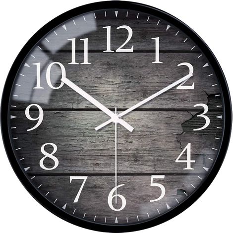 Silencieux Horloge Murale rétro Arabe décoratif Ronde en Verre Numerals horloges murales 12 inch Motif Vintage (1/5)