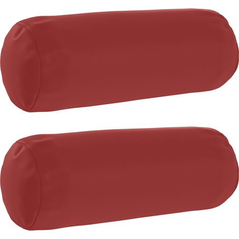 Housse de coussin 2 pcs HEERLEN Bordeaux Ø 15 x 40 cm Polyester vidaXL (1/5)