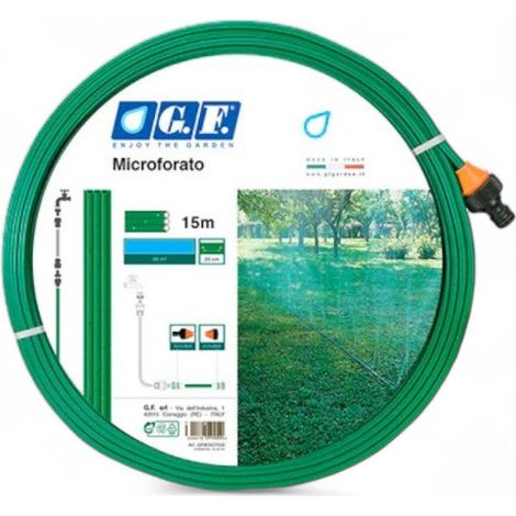 Tubo microforato a tre canali con raccordi 15 mt verde