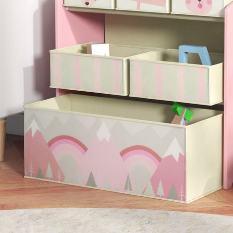 Lot de 6 boîtes en tissu rose 63x30x66 cm