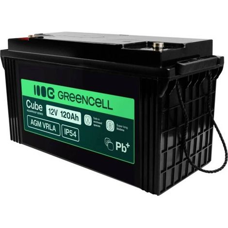 [NEUWERTIG] B-Ware Green Cell Bleiakku AGM 120Ah 12V wiederaufladbar M8-Schraubanschluss 32kg 220mm (1/2)