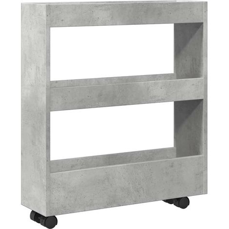 Maison Exclusive - Carrello Stretto a 3 Livelli Grigio Cemento in Truciolato