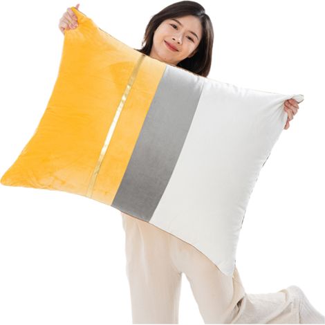 1 Housse de coussin 50x50cm Jaune Santal Tissu épaissis Fermeture invisible Salon Chambre (1/5)