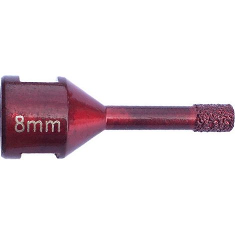 Diamwood Trépan Diamanté à Sec D. 8 mm - Filetage M14 - Ht. 63 mm - Lt. 35 mm - Épaisseur 10 mm - Grès Cérame, Granit, Pierre Naturelle - Outil Performant (1/2)